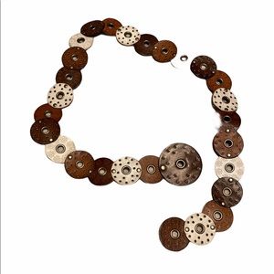 Ralph Lauren Belt Circle Colorful Western Style Studded Floral Embossed Size M